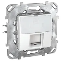 Розетка за компютърна мрежа Schneider Electric единична скрит монтаж, с монтажна рамка  20 IP, бял, Unica