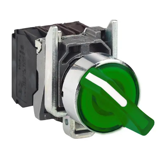 Превключвател пуск-стоп Schneider Electric със задържане светещ  0.1-6 A, 240 V, 1 NC + 1 NO, зелен, Harmony XB4 ATEX D