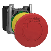 Авариен стоп бутон Schneider Electric тип гъба с пружинно връщане  0.1-6 A, 240 V, 1 NC, червен, Harmony XB4 - product - 028 PRA 550
