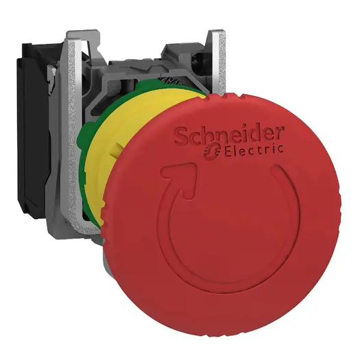 Авариен стоп бутон Schneider Electric тип гъба с пружинно връщане  0.1-6 A, 240 V, 1 NC, червен, Harmony XB4