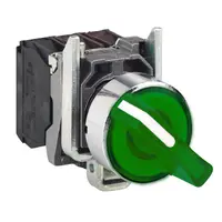Превключвател пуск-стоп Schneider Electric със задържане светещ  0.1-6 A, 24 V, 1 NC + 1 NO, зелен, Harmony XB4 ATEX D