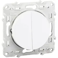 Електрически сериен ключ Schneider Electric скрит монтаж с монтажна рамка  10 A, бял RAL 9003, сх. 5, Odace
