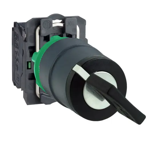 Превключвател пуск-стоп Schneider Electric 3 позиции, със задържане  3 A, 240 V, 2 NO, черен, Harmony XB5