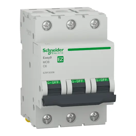 Автоматичен триполюсен прекъсвач Schneider Electric за DIN шина крива C  40 A, 400 V, 6 kA, 3P, Easy 9