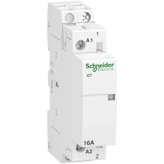 Контактор Schneider Electric модулен автоматичен  1P, 1 NO, 12 V, 16 A, Acti 9 iCT
