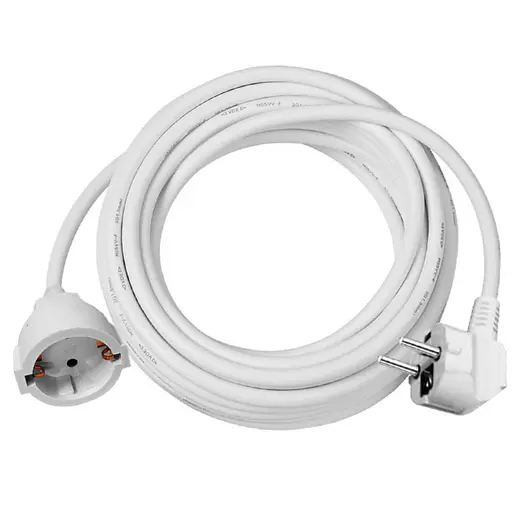 Удължител на кабели Makalon с PVC изолация  15 м, 3x1 мм2, ШВПС-В / H05VV-F, бял, 1 гнездо