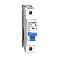 Автоматичен еднополюсен прекъсвач Schrack Technik за DIN шина крива C  4 A, 230 V, 6 kA, 1P, Amparo