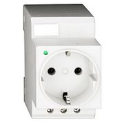 Електрически интериорен контакт Schrack Technik единичен открит монтаж за DIN шина  16 A, 20 IP, бял - product - 028 SRK 664