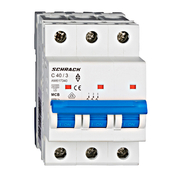 Автоматичен триполюсен прекъсвач Schrack Technik за DIN шина крива C  40 A, 400 V, 6 kA, 3P, Amparo - product - 028 SRK1213