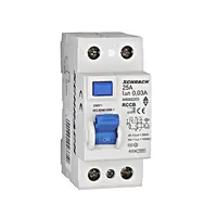 Дефектнотокова защита Schrack Technik 2P тип AC  25 A, 30 mA, 6 kA, Amparo