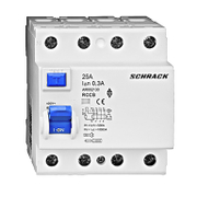 Дефектнотокова защита Schrack Technik 4P тип AC  25 A, 300 mA, 6 kA, Amparo - product - 028 SRK2027
