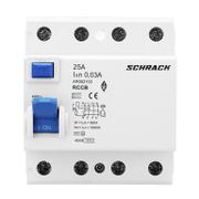 Дефектнотокова защита Schrack Technik 4P тип AC  25 A, 30 mA, 10 kA, Amparo - product - 028 SRK3533
