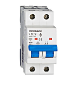 Автоматичен двуполюсен прекъсвач Schrack Technik за DIN шина крива C  40 A, 230 V, 6 kA, 2P, Amparo - product - 028 SRK3815