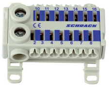 Блок Schrack Technik клемен за бързо свързване  2х25/14х4 мм2, син, 80 A - product - 028 SRK3988