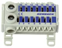 Блок Schrack Technik клемен за бързо свързване  2х25/14х4 мм2, син, 80 A