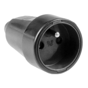 Електрически контакт тип куплунг Amig единичен гумен  16 A, 20 IP, черен, 3243 - product - 028 TEK3921