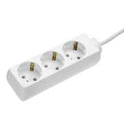 Разклонител електрически as - Schwabe с кабел и детска защита  1.4 м, 3x1.5 мм2, ШВПС-В / H05VV-F, бял, 3 гнезда - product - 028 UNI4204