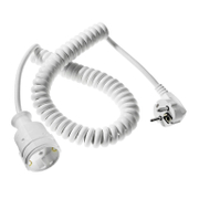 Удължител на кабели as - Schwabe с PVC изолация  2.5 м, 3x1.5 мм2, ШВПС-В / H05VV-F, бял, 1 гнездо - product - 028 UNI4243