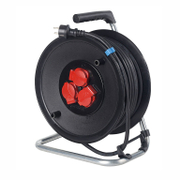 Удължител на кабели as - Schwabe на PVC макара с метална рамка  25 м, 3x2.5 мм2, ШКПТ, 3 гнезда - product - 028 UNI4499