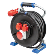 Удължител на кабели as - Schwabe на PVC макара с метална рамка  30 м, 5x2.5 мм2, ШКПТ / H07RN-F, 3 гнезда, Xperts CEE - product - 028 UNI5288