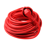 Удължител на кабели as - Schwabe с PVC изолация  15 м, 3x1.5 мм2, ШВПС-В / H05VV-F, червен, 1 гнездо - product - 028 UNI5849