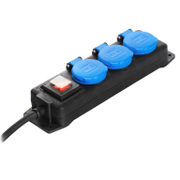 Разклонител електрически as - Schwabe с кабел, ключ и детска защита  1.5 м, 3x1.5 мм2, ШКПТ / H07RN-F, черен, 3 гнезда - product - 028 UNI 651