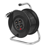 Удължител на кабели as - Schwabe на PVC макара с метална рамка  25 м, 3x1.5 мм2, ШВПС-В, 4 гнезда - product - 028 UNI3082