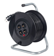 Удължител на кабели as - Schwabe на PVC макара с метална рамка  40 м, 3x1.5 мм2, ШВПС-В, 4 гнезда - product - 028 UNI3329