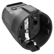 Електрически контакт тип куплунг as - Schwabe единичен  16 A, 20 IP, черен - product - 028 UNI3357