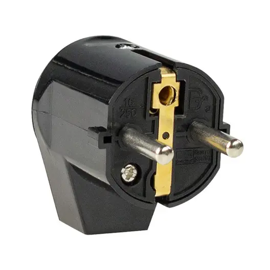Щепсел монофазен as - Schwabe шуко ъглов  16 A, 230 V, черен