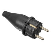 Щепсел as - Schwabe монофазен шуко гумен противовлажен 16 A, 230 V, черен - product - 028 UNI3360