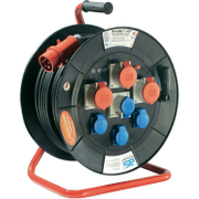 Удължител на кабели as - Schwabe на PVC макара с метална рамка  40 м, 5x2.5 мм2, ШКПТ, 7 гнезда, Mammut - product - 028 UNI3426