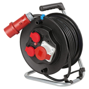 Удължител на кабели as - Schwabe на PVC макара с метална рамка  20 м, 5x1.5 мм2, ШВПС-В, 3 гнезда - product - 028 UNI3428