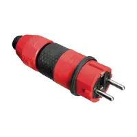 Щепсел монофазен as - Schwabe шуко гумен противовлажен  16 A, 230 V, червен
