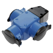 Електрически контакт тип куплунг as - Schwabe разклонител троен  16 A, 44 IP, син/черен - product - 028 UNI3499