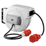 Удължител на кабели as - Schwabe на PVC макара за стенен монтаж  15+1 м, 5x2.5 мм2, ШКПТ / H07RN-F, сива, 1 гнездо - product - 028 UNI3524