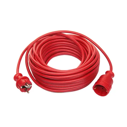 Удължител на кабели as - Schwabe с PVC изолация  10 м, 3x1.5 мм2, ШВПС-В / H05VV-F, червен, 1 гнездо