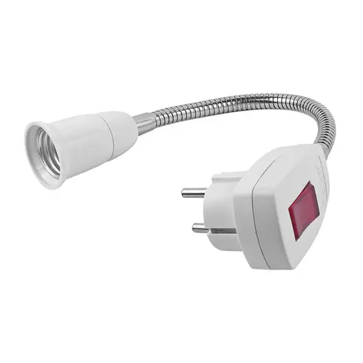 Лампа настолна Vivalux с щепсел и ключ  60 W, E27, бяла, STECKER