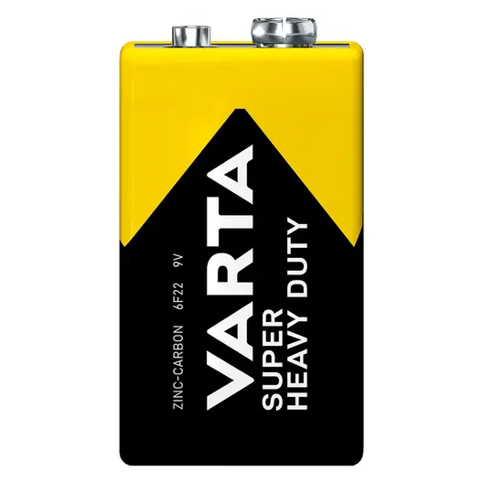 Батерия Varta правоъгълна цинкова  9 V, 6F22, 1 бр., Super Heavy Duty