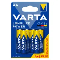 Батерия Varta кръгла алкална  1.5 V, AA/LR06, 6 бр., Longlife Power