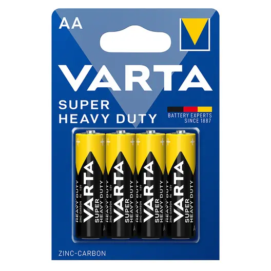 Батерия Varta кръгла цинкова  1.5 V, AA/LR06, 4 бр., Super Heavy Duty