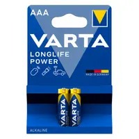 Батерия Varta кръгла алкална  1.5 V, AAA/LR03, 2 бр., Longlife Power