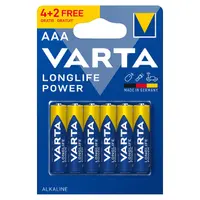 Батерия Varta кръгла алкална  1.5 V, AAA/LR03, 6 бр., Longlife Power