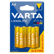 Батерия Varta кръгла алкална  1.5 V, AA/LR06, 6 бр., Longlife - product - 028 VRT5753