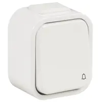 Звънчев бутон Zamel без светлинна индикация  12 V, бял, открит монтаж, PDH-991