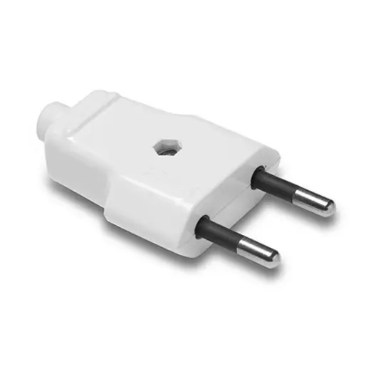 Щепсел монофазен шуко пластмасов  10 A, 230 V, бял
