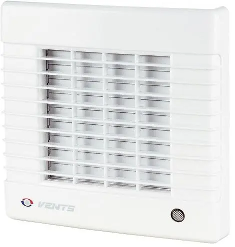 Вентилатор за баня Vents за стенен монтаж с автоматична клапа  18 W, 98 м3/ч, 165х165х92 мм, бял, MAT 100