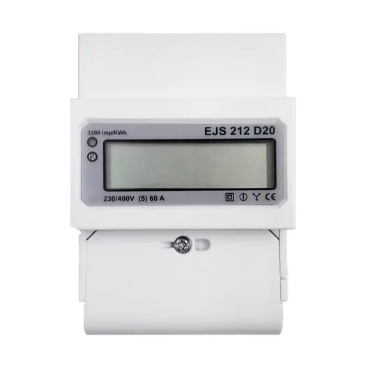 Двойнотарифен монофазен електромер Aski с LCD дисплей за DIN шина  5-60 A, EJS 212 D20