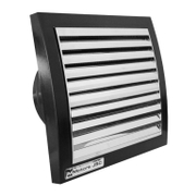 Вентилатор MMotors за стенен монтаж квадратен с клапа 17 W, 95 м3/ч, 150х149х78 мм, черен/инокс, MM 100 - product - 029 MDV 667