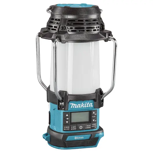 Радиоприемник Makita с фенер  без батерия и зарядно, 14.4-18 V, 155/310 lm, 72/145 lx, DMR056